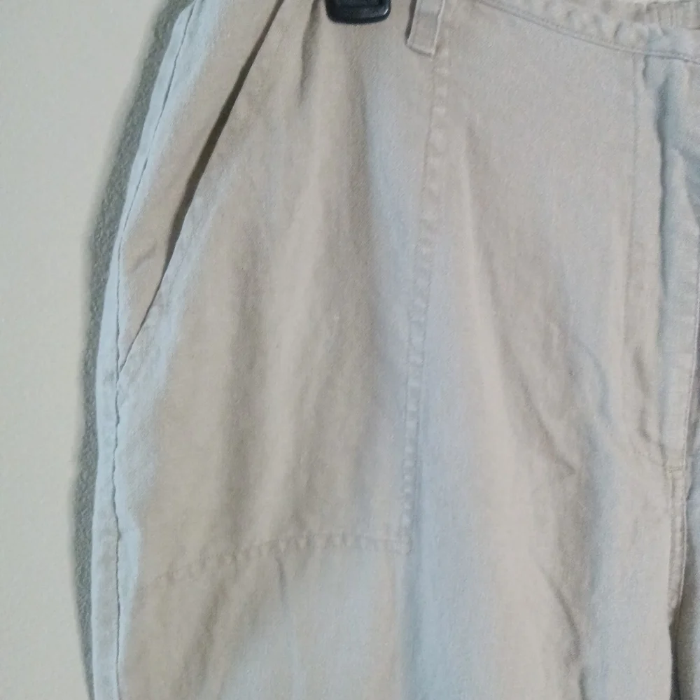 🦋 Vintage Orvis Linen Capri Pants Beige Plus Size 18
